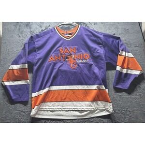 Vintage San Antonio Iguanas Minor League Hockey Jersey Sz. L/XL Purple Color way